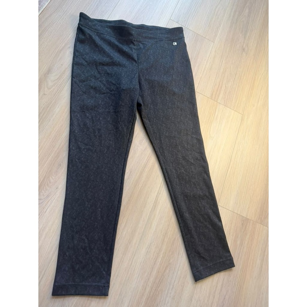 Calvin Klein Womens Grey Herringbone Print Pull On Leggings Size Large
